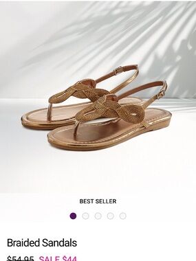 Braided Slingback Sandals in Metallic Bronze
